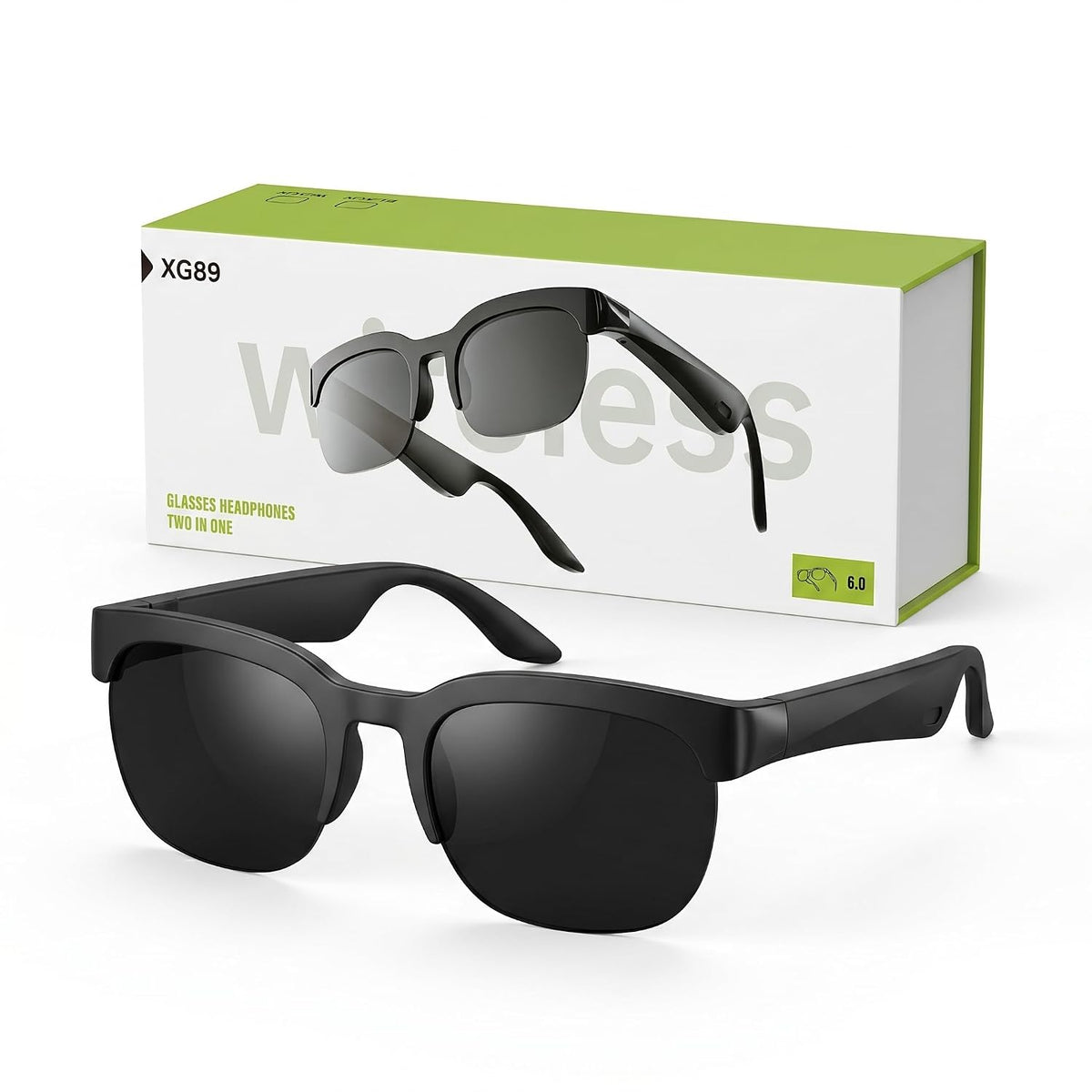 XG89 Bluetooth Glasses Real-time AI Smart Hands-Free Calls Audio