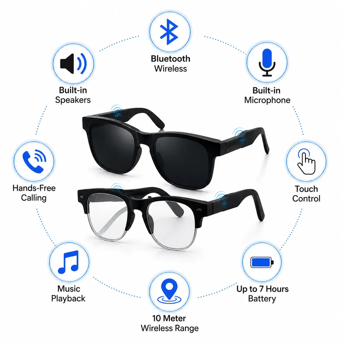 LAXASFIT D12 Smart Bluetooth Glasses